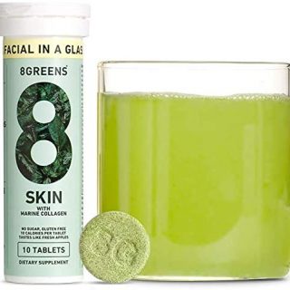 Image for 8Greens Skin + Marine Collagen Effervescent Super Greens Dietary Supplement—60 Tablets