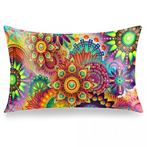Image for Bohemian Satin Silk Pillow Covers with Hidden Zipper